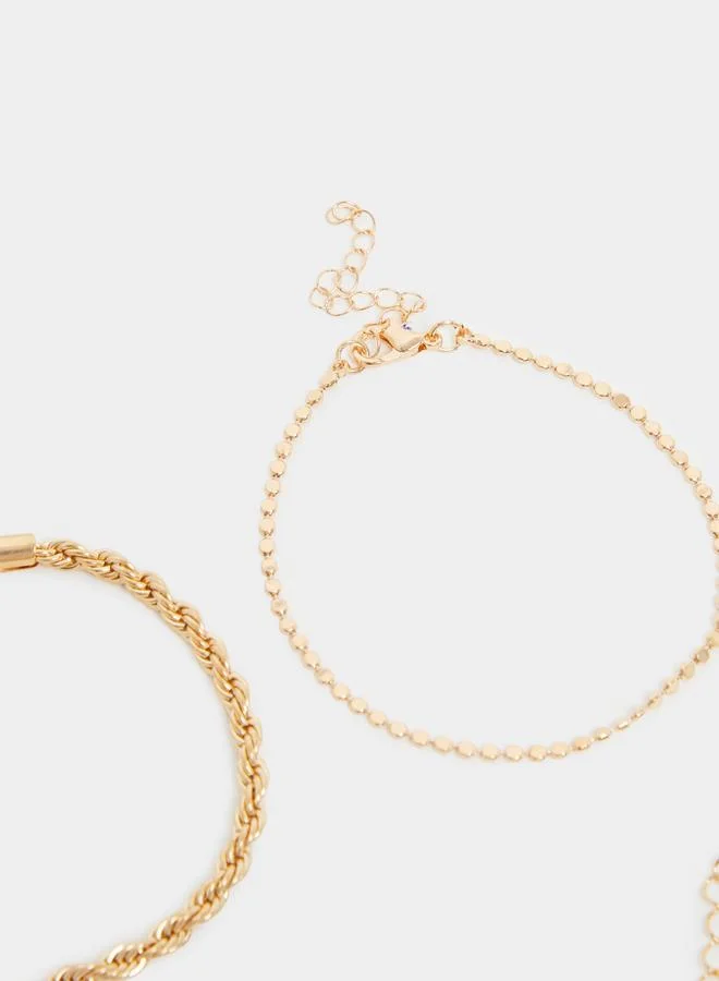 Styli  Pack Of 6 - Assorted Chain Gold Bracelet for Women | Best Price UAE